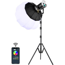 GVM SD200R RGB ve Bi-Color LED Stüdyo Video Spot Işık Kiti, Stand ve Softbox ile - GVM (1)