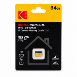 Kodak 64GB Micro SD UHS-I U3/V30/A1 Güvenlik Kamerası İçin Kart KI330 - Kodak