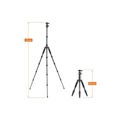 Rollei Compact Traveler No.1 Karbon Siyah Tripod - 4