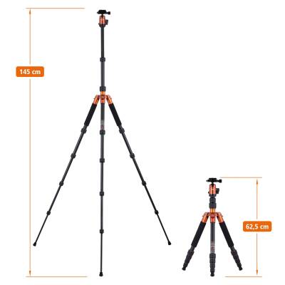 Rollei Compact Traveler No.1 Karbon Turuncu Tripod - 4