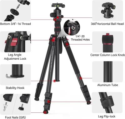 SmallRig 3474C CT-20 Alüminyum Alaşımlı Tripod - 3