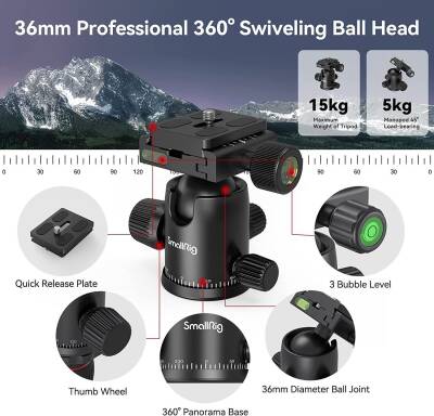 SmallRig 3474C CT-20 Alüminyum Alaşımlı Tripod - 5