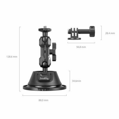 SmallRig SC-1K 4193 Aksiyon Kameraları için Vantuz Montaj Desteği - 4