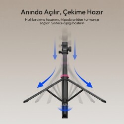 Ulanzi MT-89 200cm Quick Release 360 Panoramic Işık Standı Tripod - T082A - 5