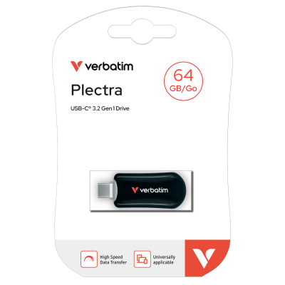 Verbatim 30224 Plectra 64GB USB-C Flash Bellek Siyah - 2